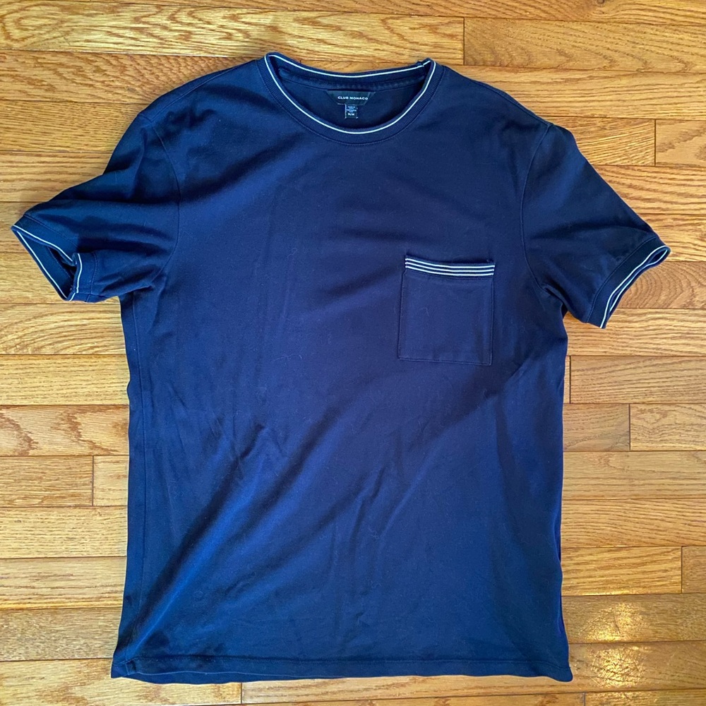Club Monaco Navy Tee with White Accents